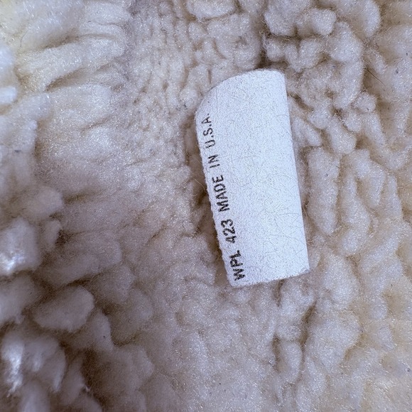 Vintage Levi's Denim Sherpa Lined Snap Button Vest Orange Tab Size L Distressed - Picture 9 of 12